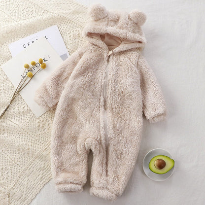 Lunoa™ - Baby Kapuzenstrampler mit Bärenohren, flauschig