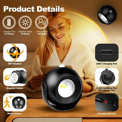 LumaGlow™ - LED Wiederaufladbare Innenwandlampe