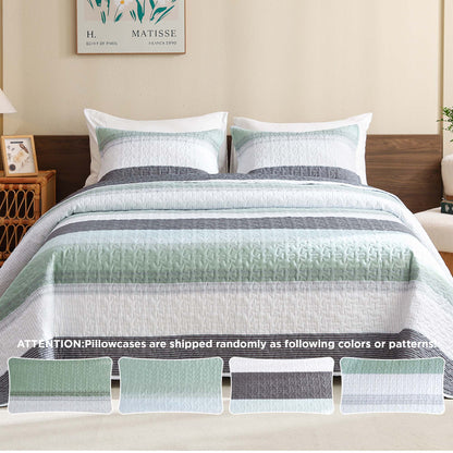 Gestreiftes Bettwäsche-Set mit weicher, gemütlicher Textur
