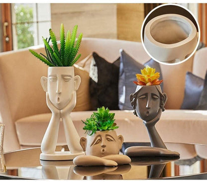 Handgefertigte Keramik-Tanuki-Vase für Boho-Heimdekoration