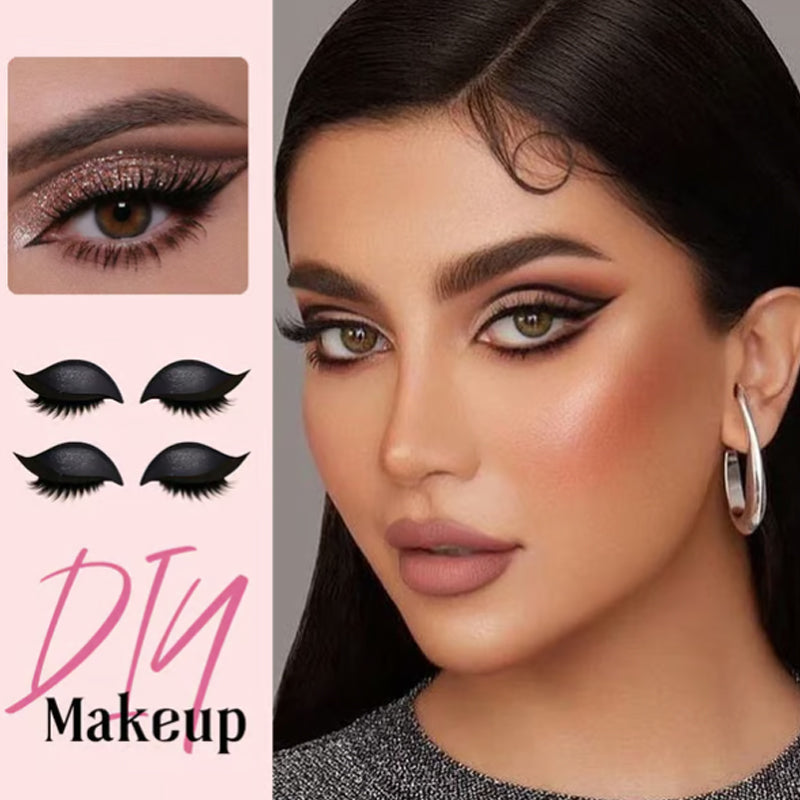 3-in-1 Lidschatten-, Eyeliner- und Wimpernaufkleber-Set für sofortigen Glamour
