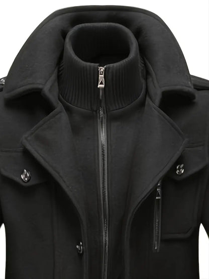 NordWool™ - Herrenmantel mit doppeltem Kragen aus Wolle