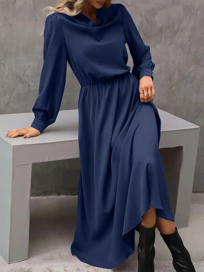 Elyn™ | Refined A-line dress with lantern sleeves