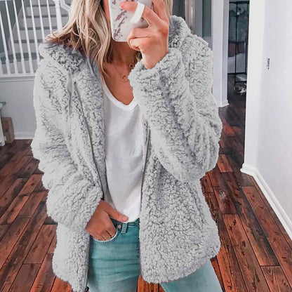 Celandine™ - Cozy teddy coat with hood