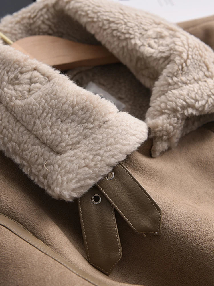 50% off | Ottilie™ | Women's suede coat with fleece lining and waist belt