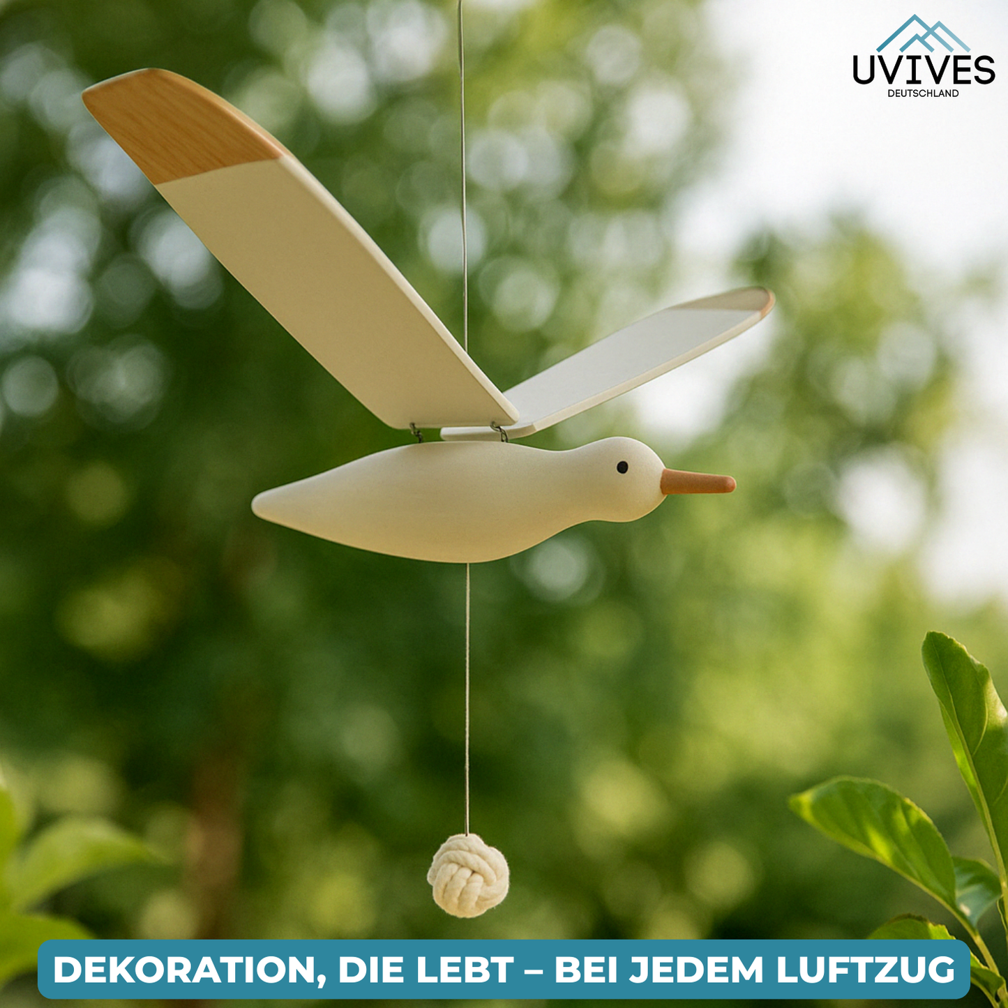 SkyGull™ – Hand-carved seagull with flapping wings