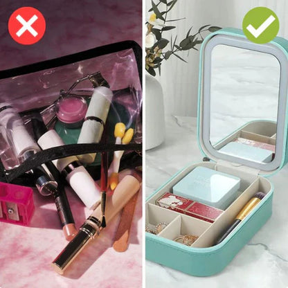 BeautyGlow™ – Portable Cosmetic Bag with LED Mirror