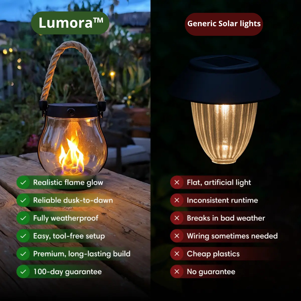 Lumora™ - Solarbetriebene Außenlaternenbeleuchtung