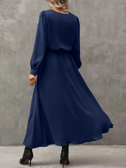 Elyn™ | Refined A-line dress with lantern sleeves