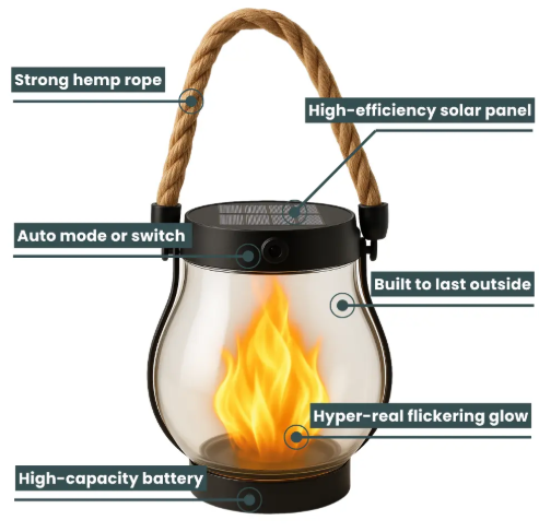 Sichere, komfortable Außenbeleuchtung, die die Nacht überdauert