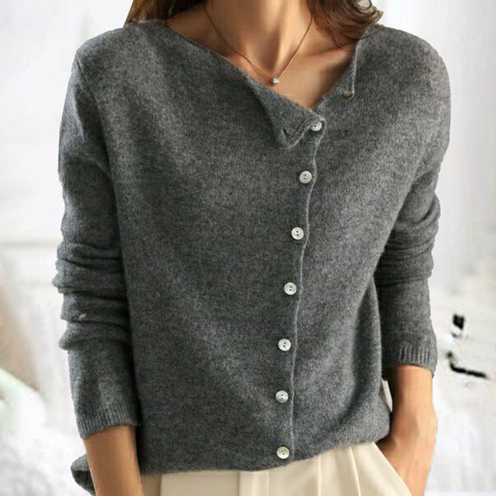 Couture™ Chic sweater with fashionable button closure 