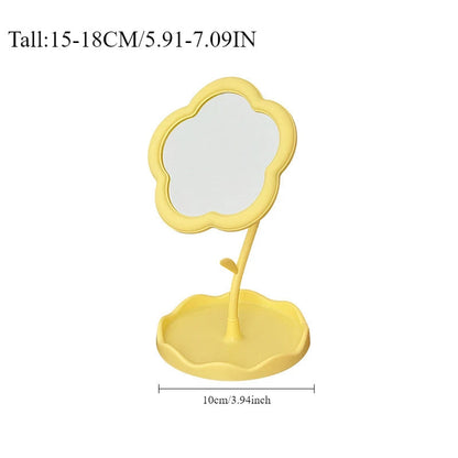 Pastellfarbener Blumen-Kompaktspiegel mit niedlichem koreanischem Design