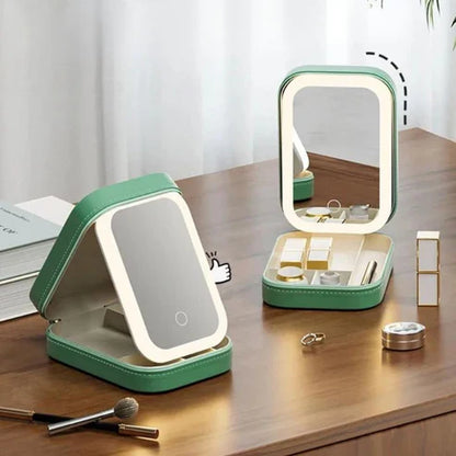 BeautyGlow™ – Portable Cosmetic Bag with LED Mirror