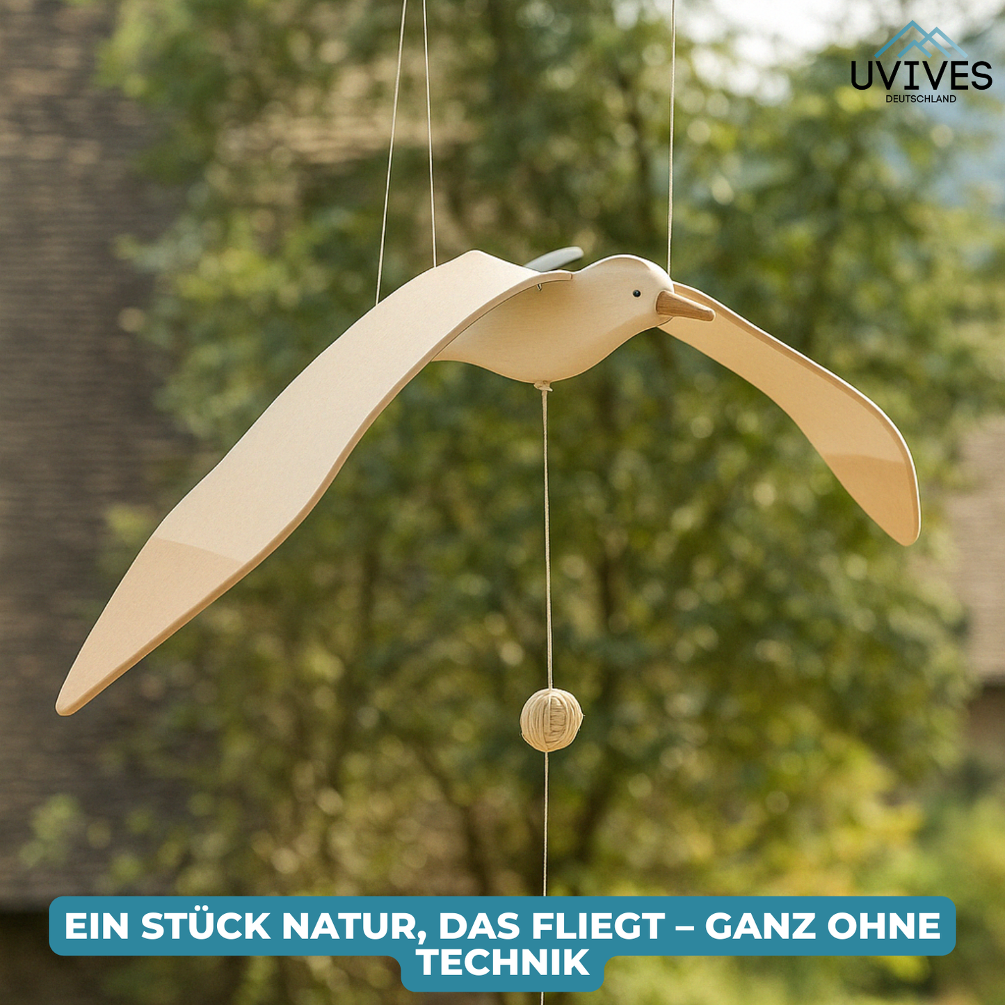 SkyGull™ – Hand-carved seagull with flapping wings