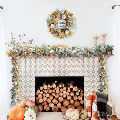 MapleCharm™ | Autumn wreath with pumpkin maple leaves 