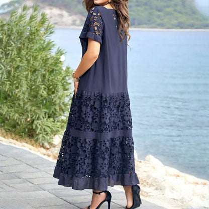 LaceGrove™ | Elegant Floral Lace Loose Flowing Dress