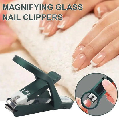 Kompakter Nagelknipser mit Lupe für präzise Pflege