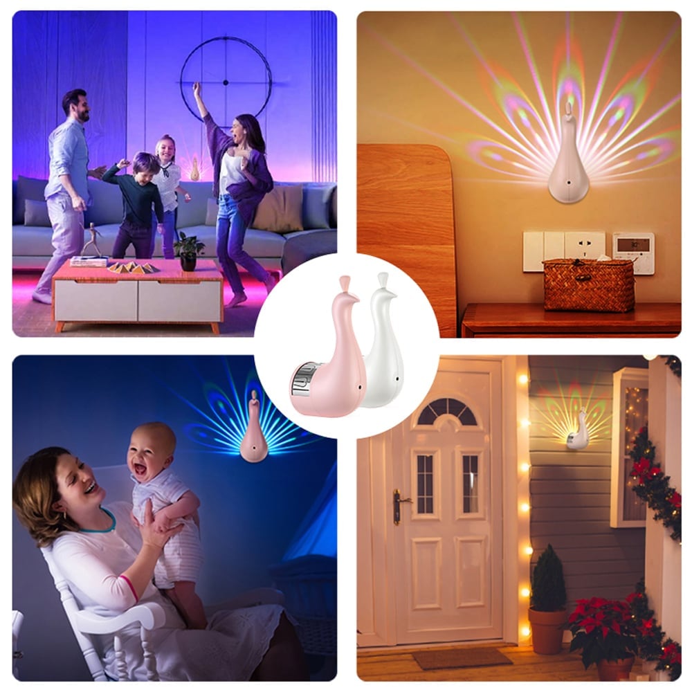 LumiPea™ – Peacock LED Projection Light | Fascinating colorful light show 