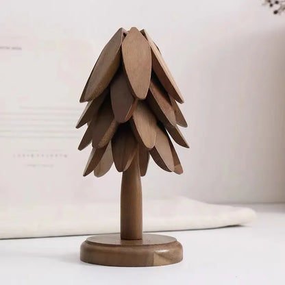 Coastree™ | Wooden Tree Folding Coaster Set 