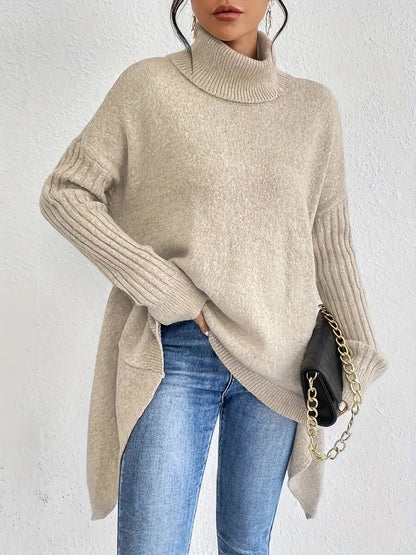 Dreivona™ | Stylish turtleneck sweater with a dropped hem