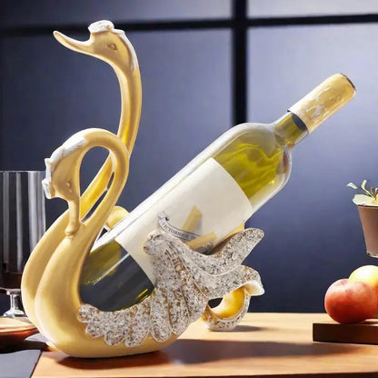 Eleganter Schwan Weinflaschenhalter Dekoratives Accessoire