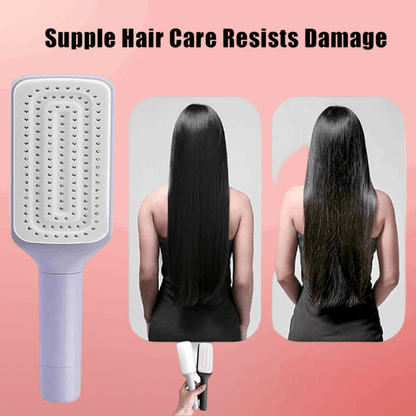 4-in-1 Selbstreinigende Antistatische Haarbürste und Kopfhautmassagegerät