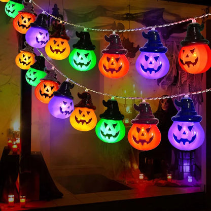Halloween Kürbis Lichterkette USB Batterie betrieben Innen Außen Dekoration