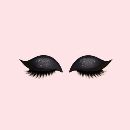 3-in-1 Lidschatten-, Eyeliner- und Wimpernaufkleber-Set für sofortigen Glamour