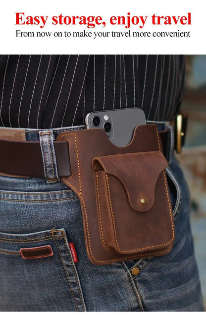 VersaBag™ | Multifunctional leather cell phone belt bag 