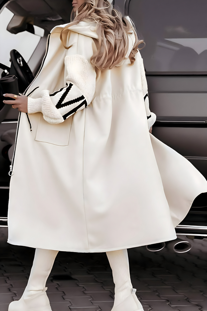 Felicia™ | Women's jacket with knitted sleeves and hood 