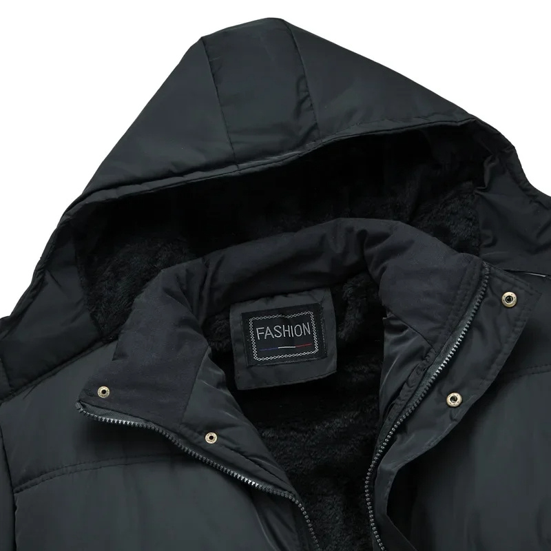 Cazora™ | Men's Hooded Padded and Fleece-Lined Winter Jacket – Black Winter Jacket for Cold Days