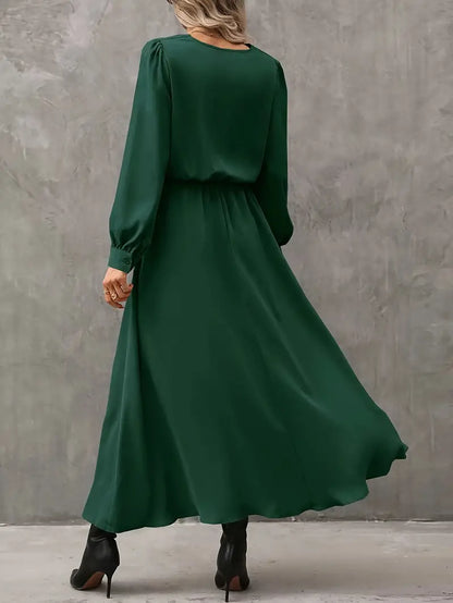 Elyn™ | Refined A-line dress with lantern sleeves