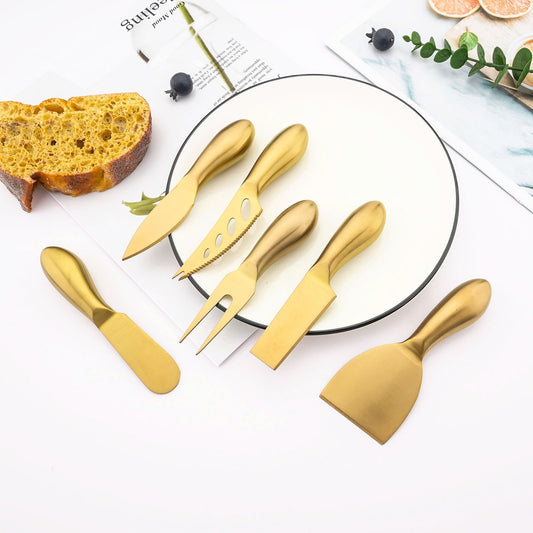 Elegantes Käsemesserset aus Edelstahl für geselliges Beisammensein