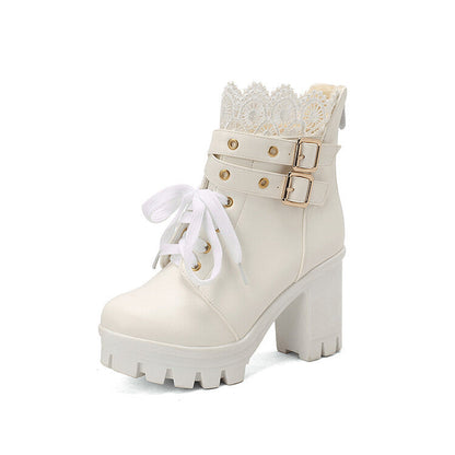 Cozenia™ | Fashionable lace-up boots with a stable heel