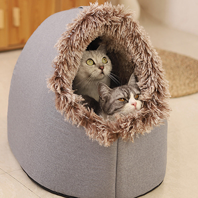 Gemütliches Winter-Höhlenbett für kleine Hunde und Katzen