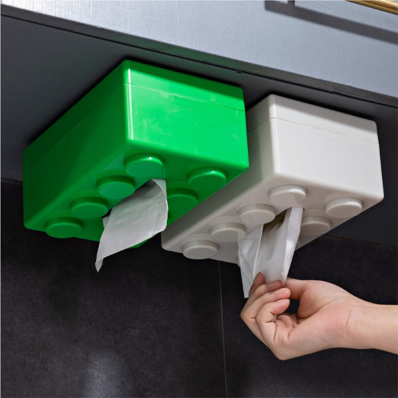 Moderner Wandhalter für Taschentücher mit verspieltem Blockdesign