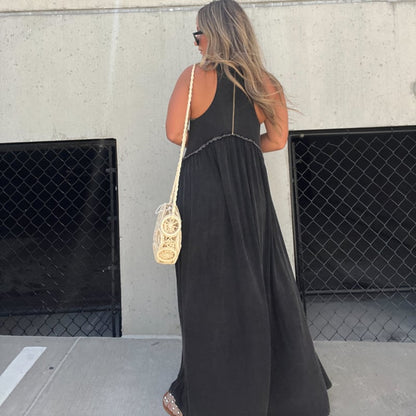 NovaStyle™ | Slit Casual Simple Loose Maxi Long Dress 