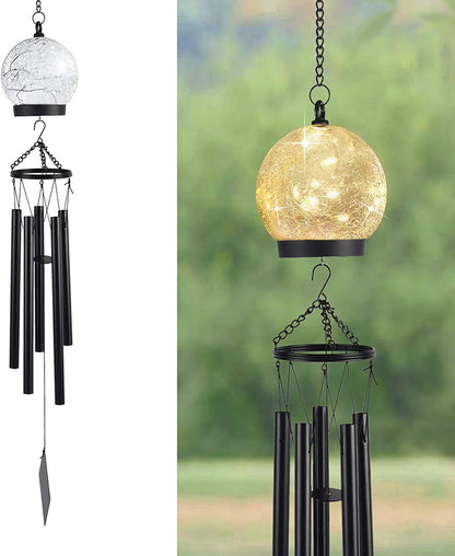 Wind Chime™ | Solar Hanging Glass Ball | Wind Chime LEDs 42 inches