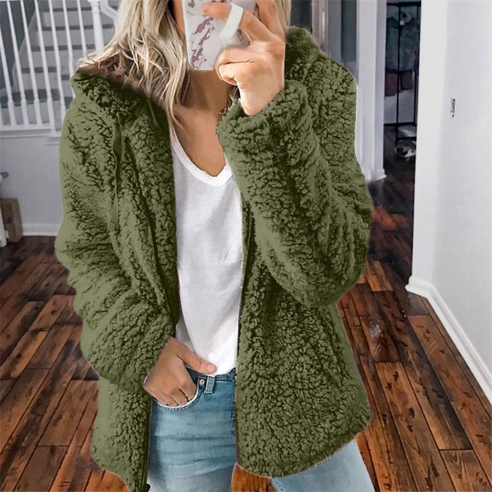 Celandine™ - Cozy teddy coat with hood