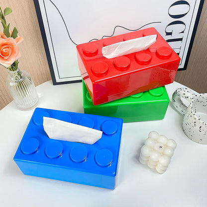 Moderner Wandhalter für Taschentücher mit verspieltem Blockdesign