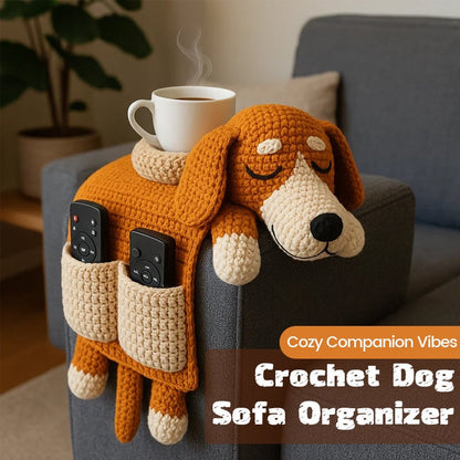Gemütlicher Häkel-Sofa-Organizer für Haustiere und Wohnzimmeraufbewahrung