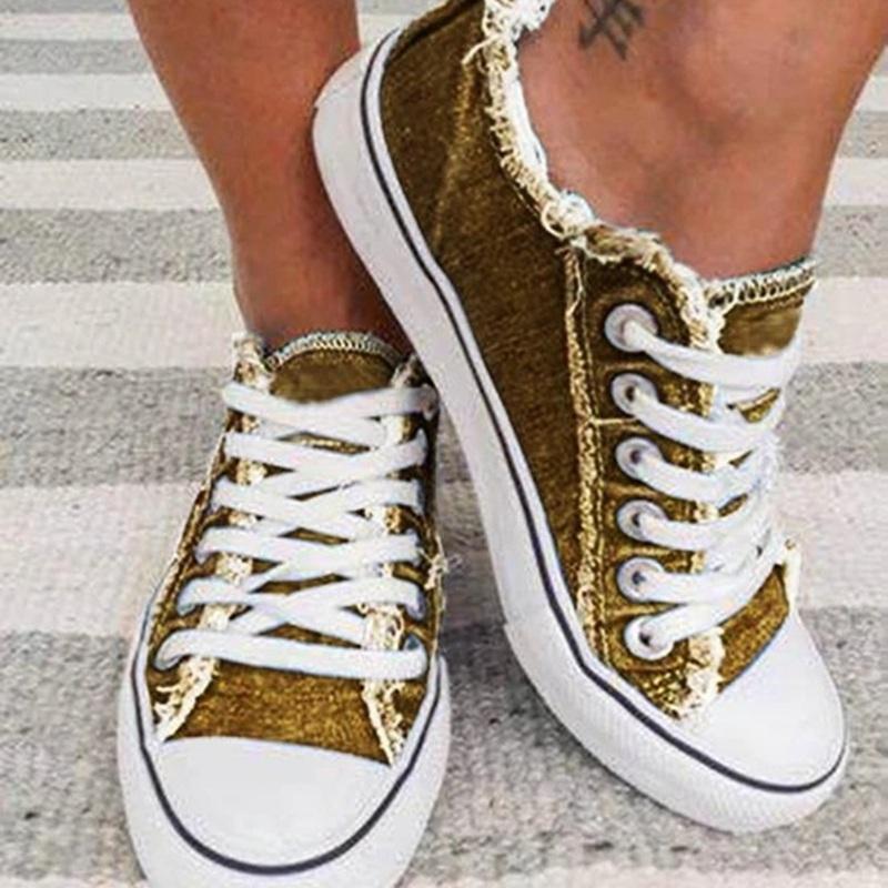FloraWalk™ – Floral Canvas Lace-Up Sneakers 