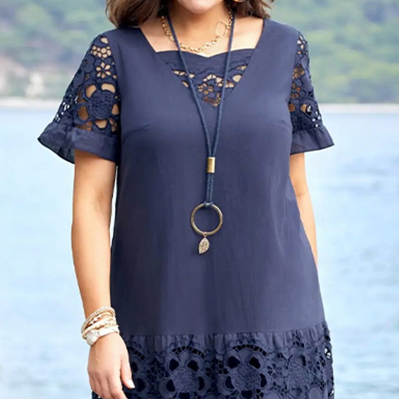 LaceGrove™ | Elegant Floral Lace Loose Flowing Dress