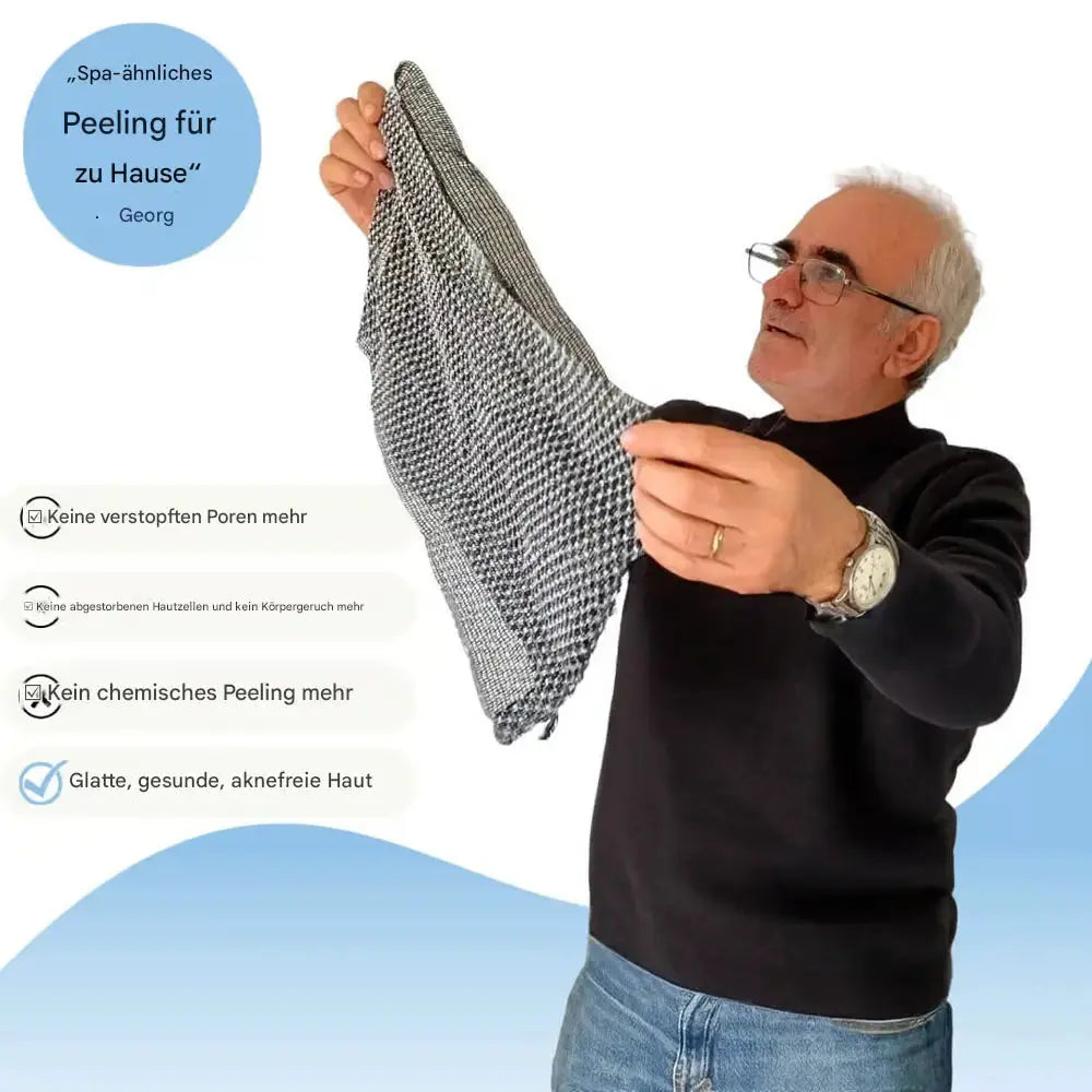 Sanftes Peeling-Duschtuch mit Silberionenschutz