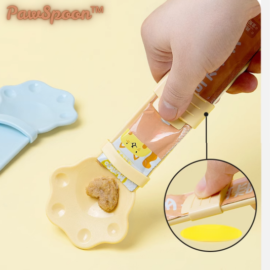 PawSpoon™ - Interaktiver Katzenleckerlöffel zum Drücken