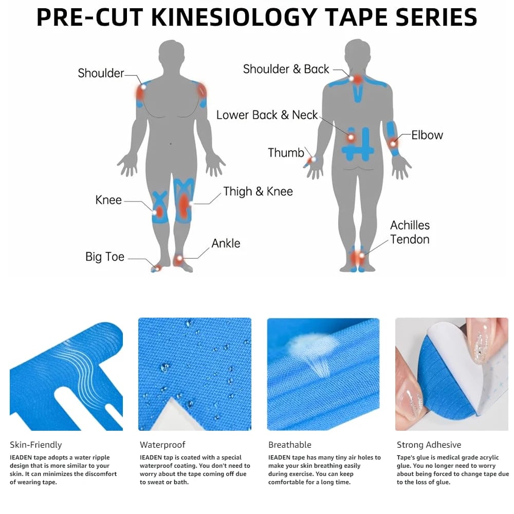 FlexiKnee™ - Vorgefertigte Kinesiologie-Streifen zur Schmerzlinderung und Bewegungsförderung