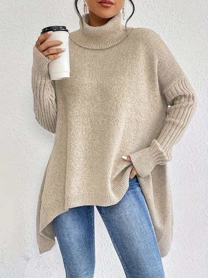 Dreivona™ | Stylish turtleneck sweater with a dropped hem