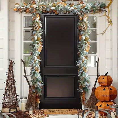 MapleCharm™ | Autumn wreath with pumpkin maple leaves 