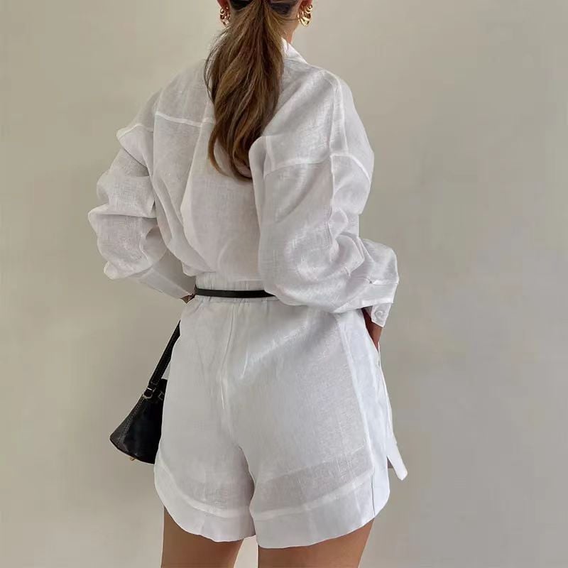 50% off | Linen Luxe™ - Women's Casual Linen Blouse and Shorts Set [Last Day Discount] 