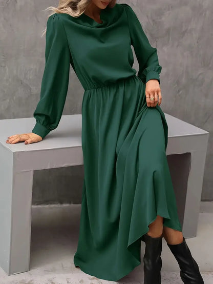 Elyn™ | Refined A-line dress with lantern sleeves